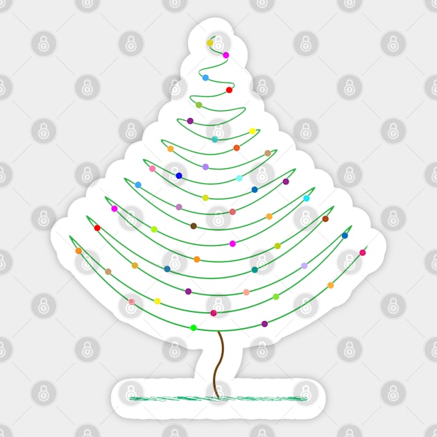 Christmas Tree Lights Sticker by QueenieLamb